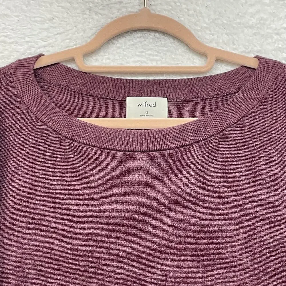 Wilfred Aritzia Sweater Womens XS Merino Wool Cropped Tie Cuff Bell Sleeve - Picture 3 of 9
